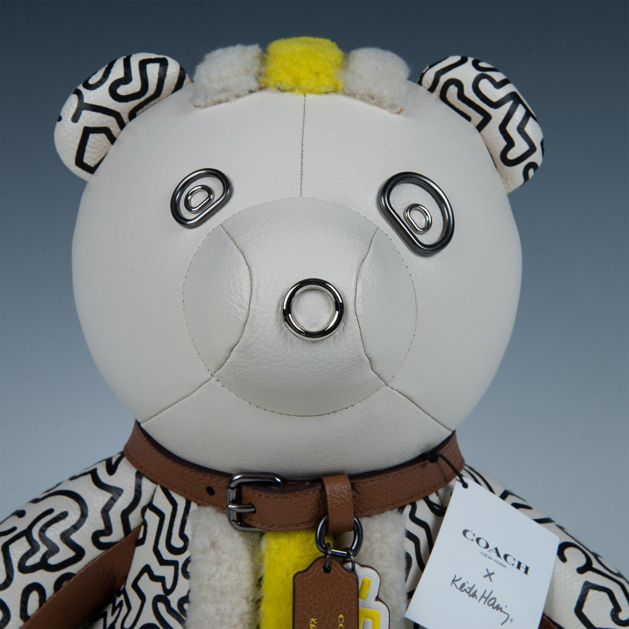 Coach Keith Haring Collaboration Plush Leather Teddy Bear - Image 2 of 8