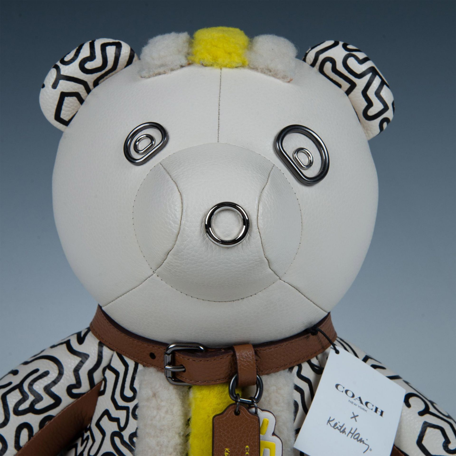 Coach Keith Haring Collaboration Plush Leather Teddy Bear - Image 2 of 8