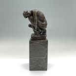 After Rodin Bronze Statuette, Contemplative Man