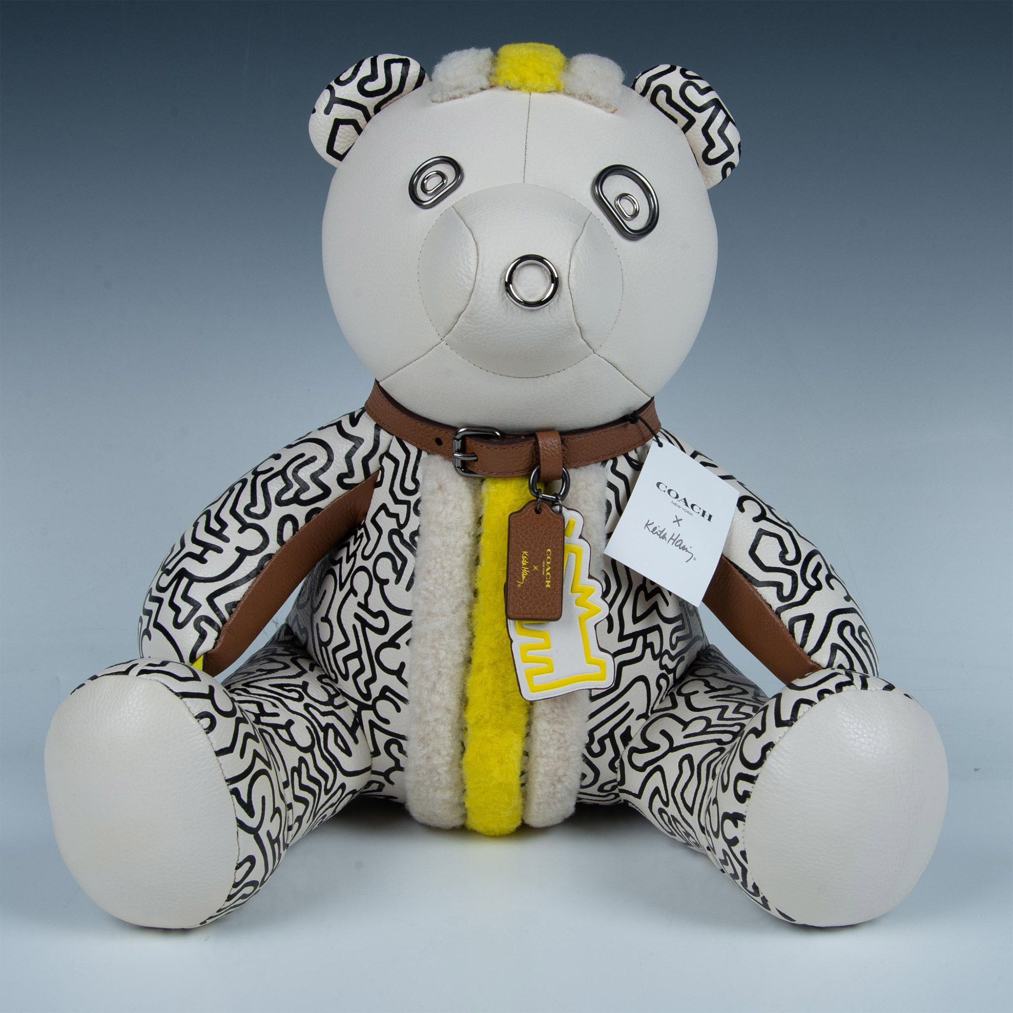 Coach Keith Haring Collaboration Plush Leather Teddy Bear