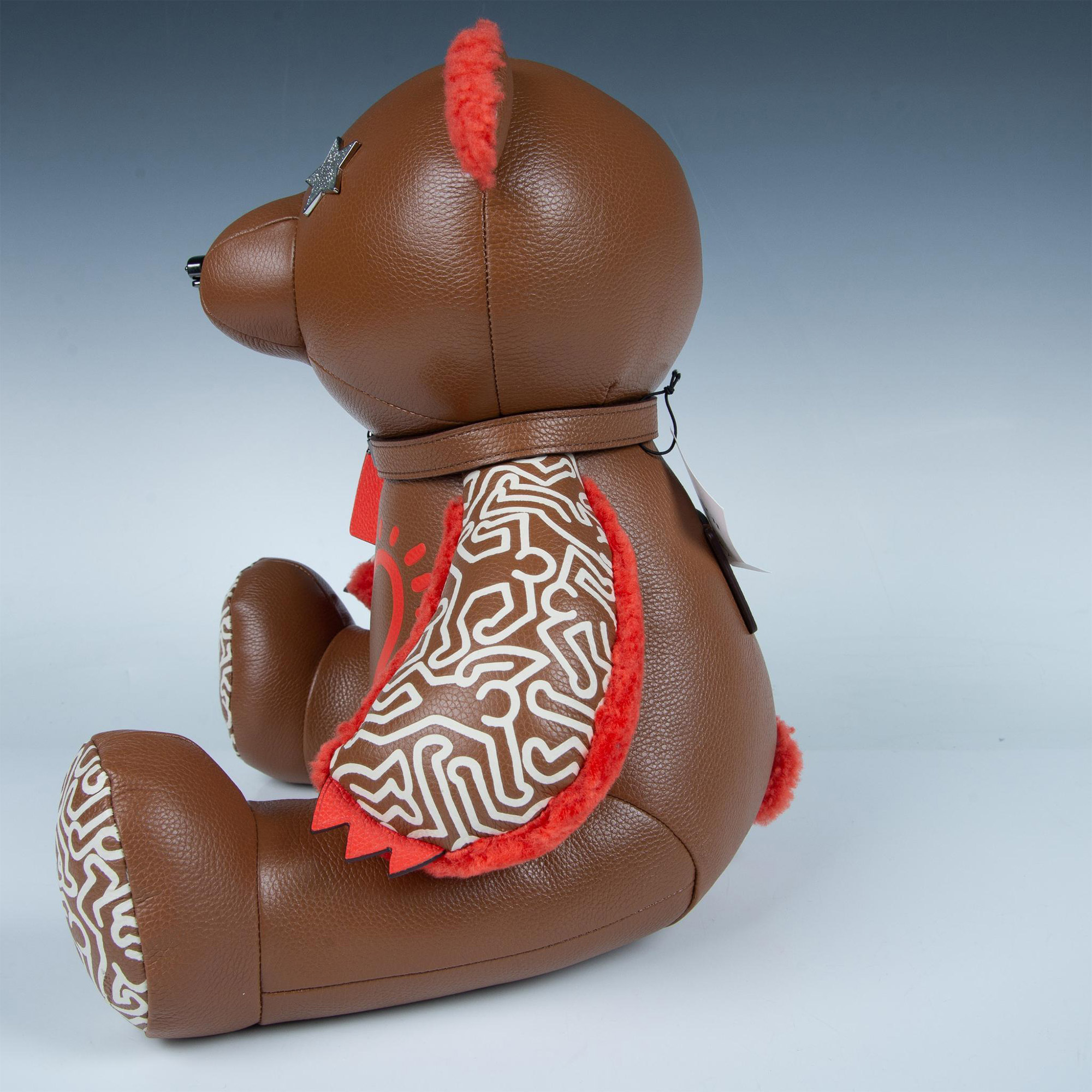 Coach Keith Haring Collaboration Plush Leather Teddy Bear - Image 9 of 9