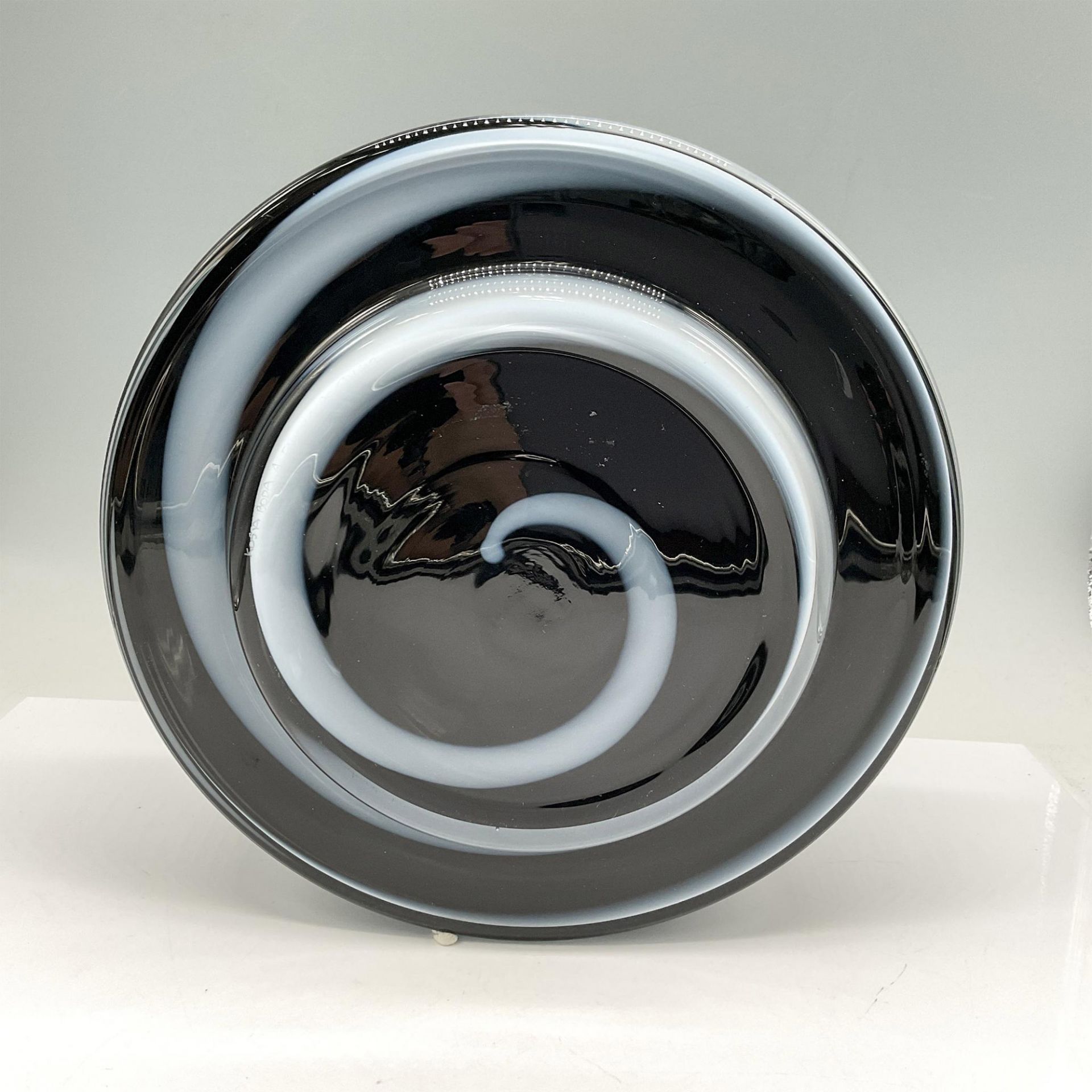 Kosta Boda Charcoal Swirl Jardiniere - Image 3 of 4