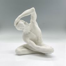 Unicorn Studios White Figure, Nude Man Seated w/ Crossed Legs