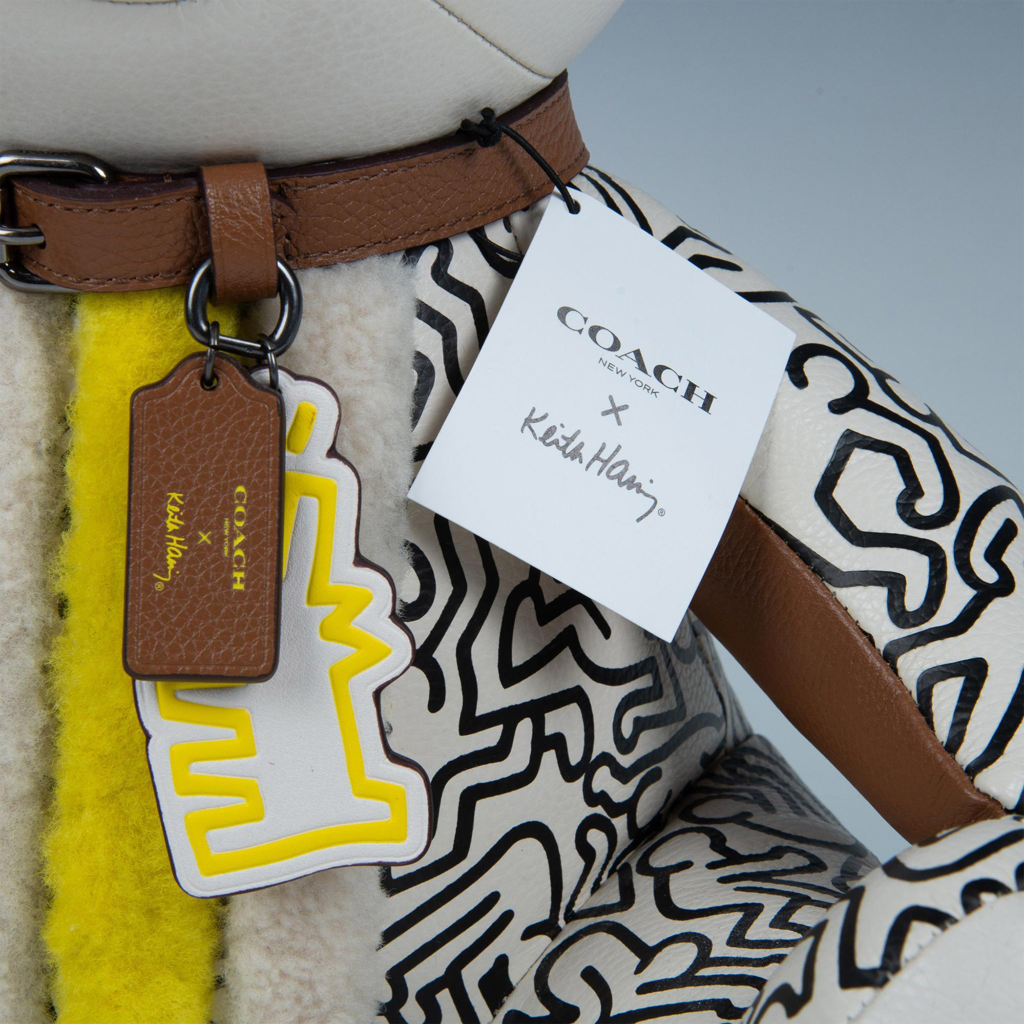 Coach Keith Haring Collaboration Plush Leather Teddy Bear - Image 3 of 8
