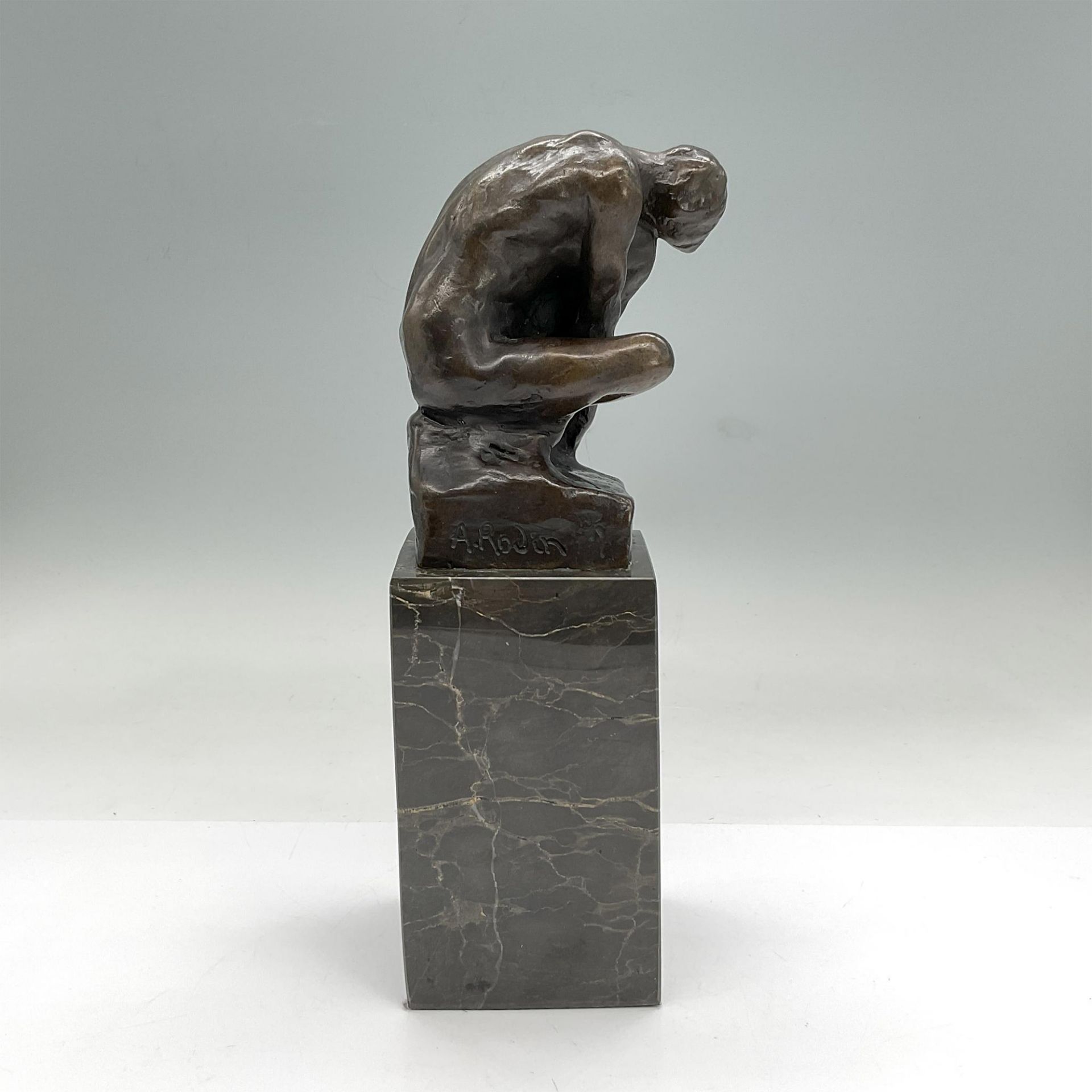 After Rodin Bronze Statuette, Contemplative Man - Image 4 of 5