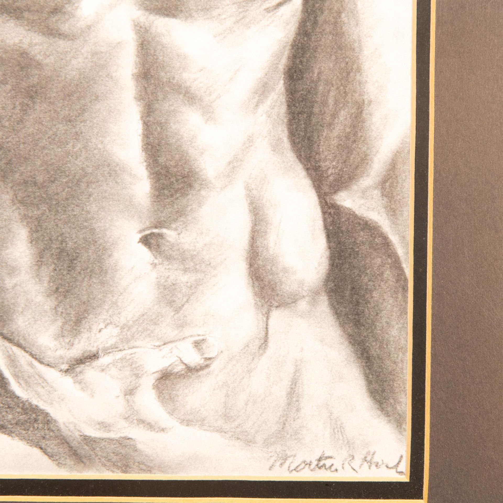 Original Drawing on Paper, Homoerotic Male Nude Torso Signed - Image 3 of 5