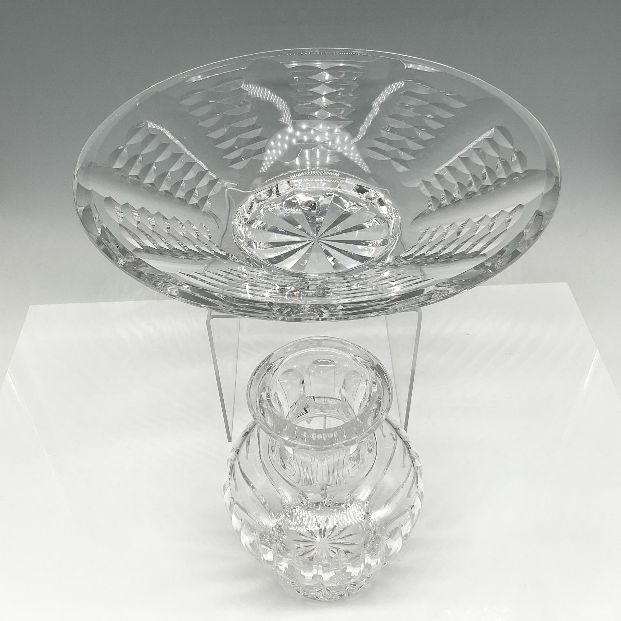2pc Waterford Crystal Centerpiece Bowl & Vase - Image 2 of 3