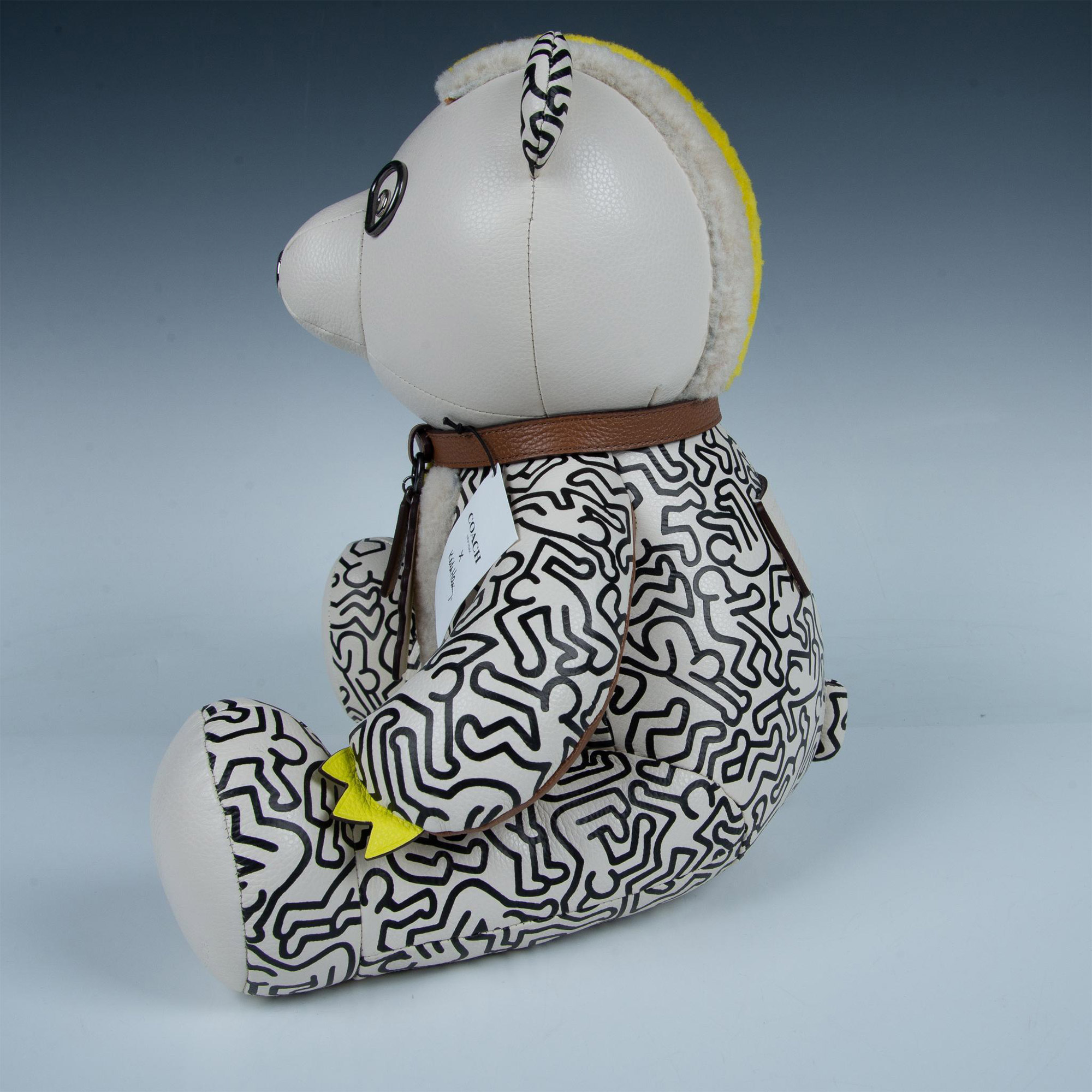 Coach Keith Haring Collaboration Plush Leather Teddy Bear - Image 7 of 8