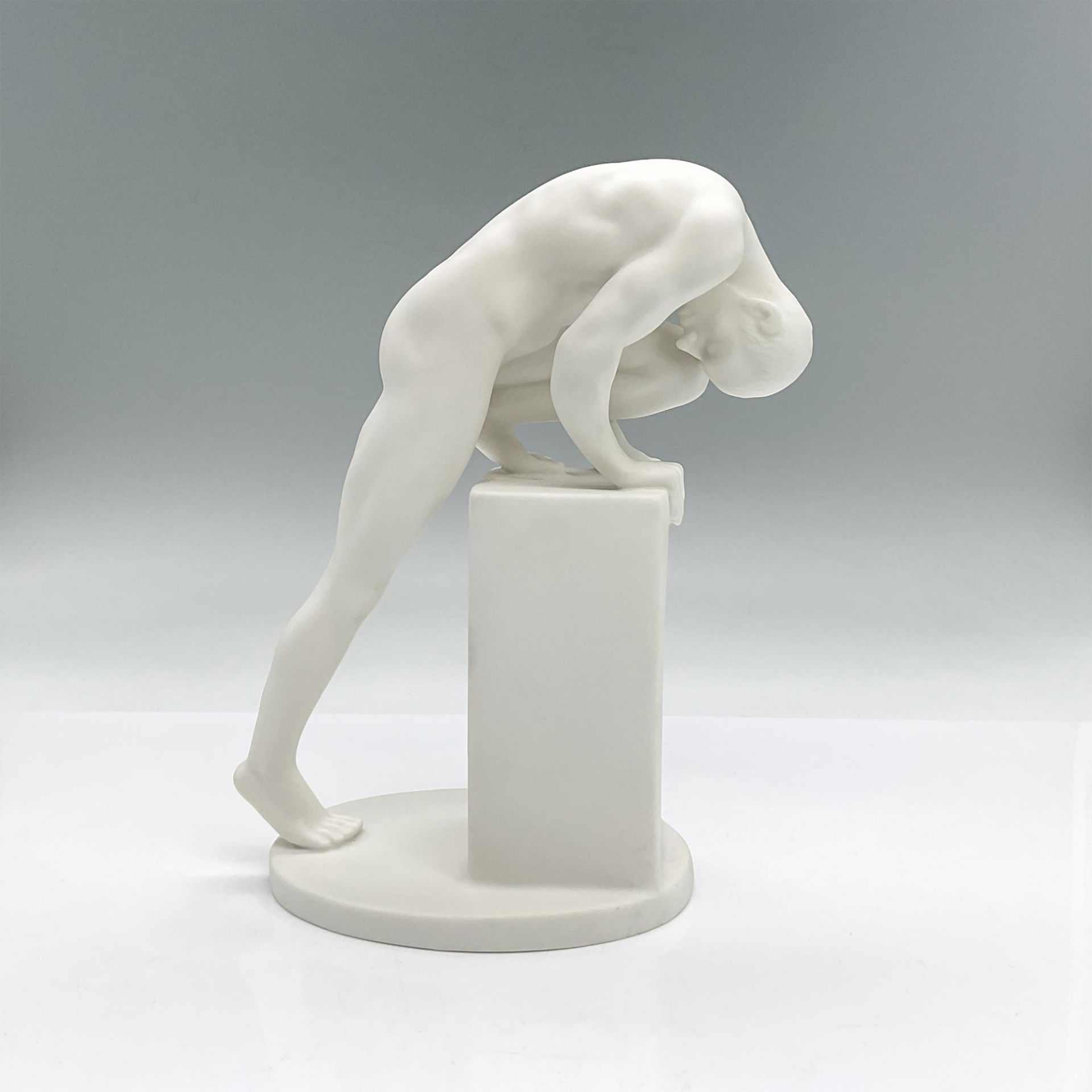 Unicorn Studios White Figure, Nude Man Leaning on Pillar - Image 2 of 4