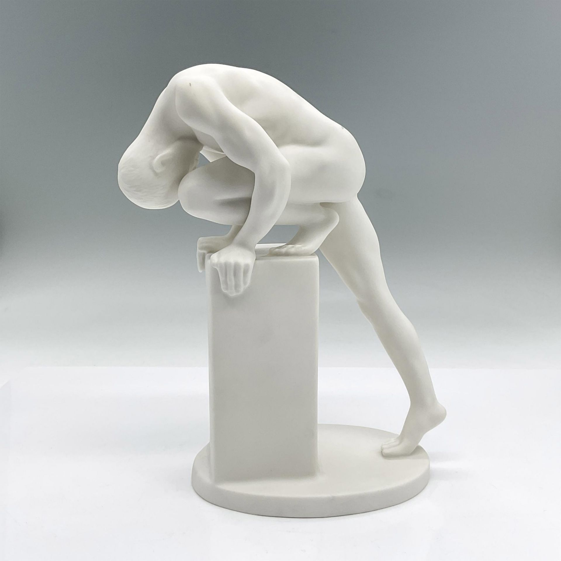 Unicorn Studios White Figure, Nude Man Leaning on Pillar