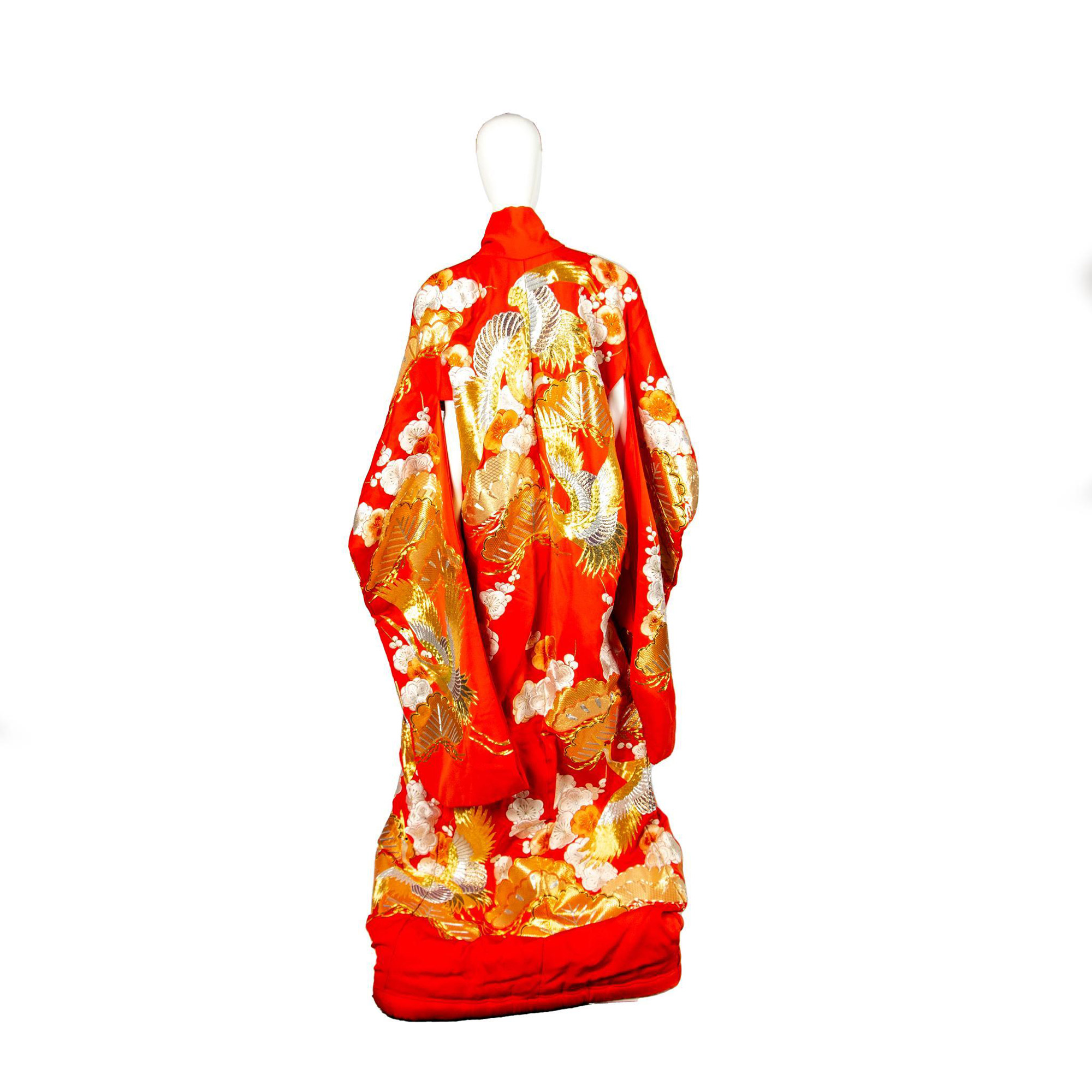 Vintage Japanese Red Kimono - Image 4 of 8