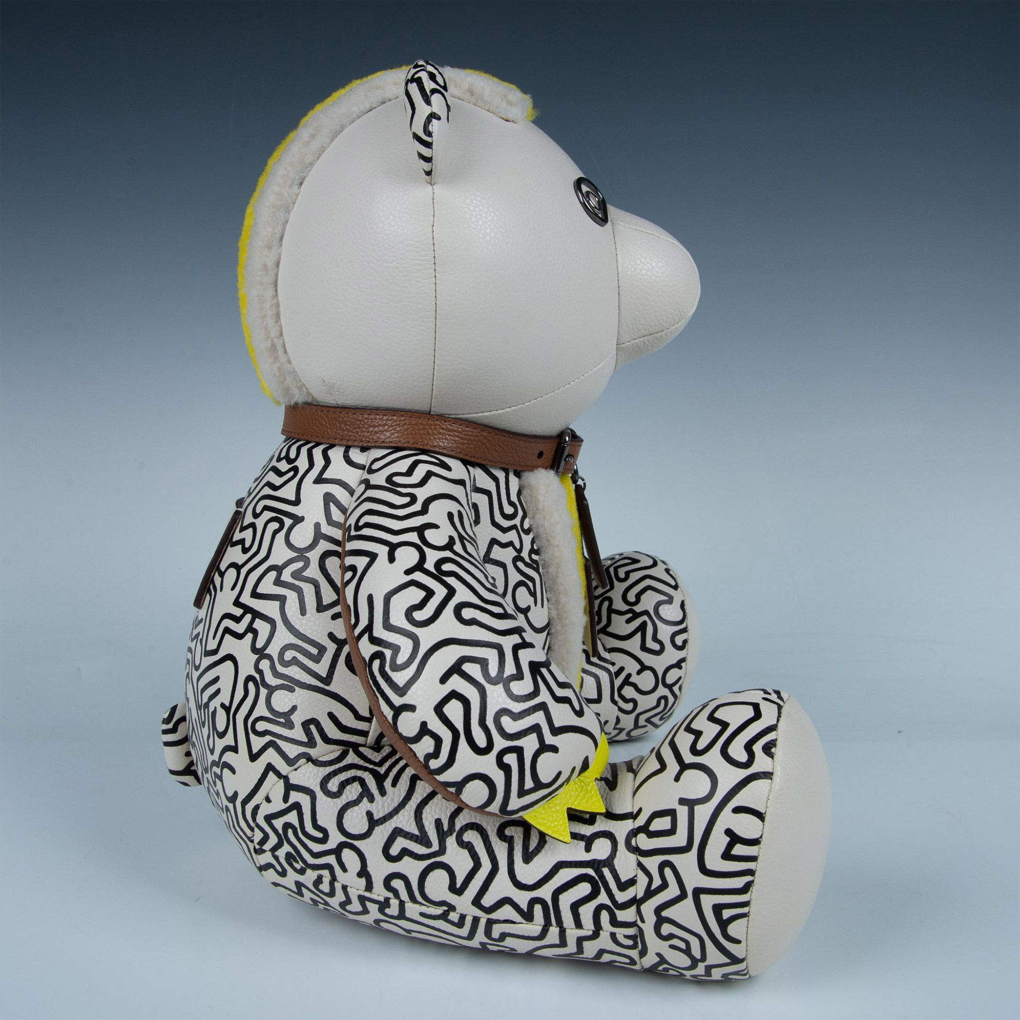 Coach Keith Haring Collaboration Plush Leather Teddy Bear - Image 4 of 8