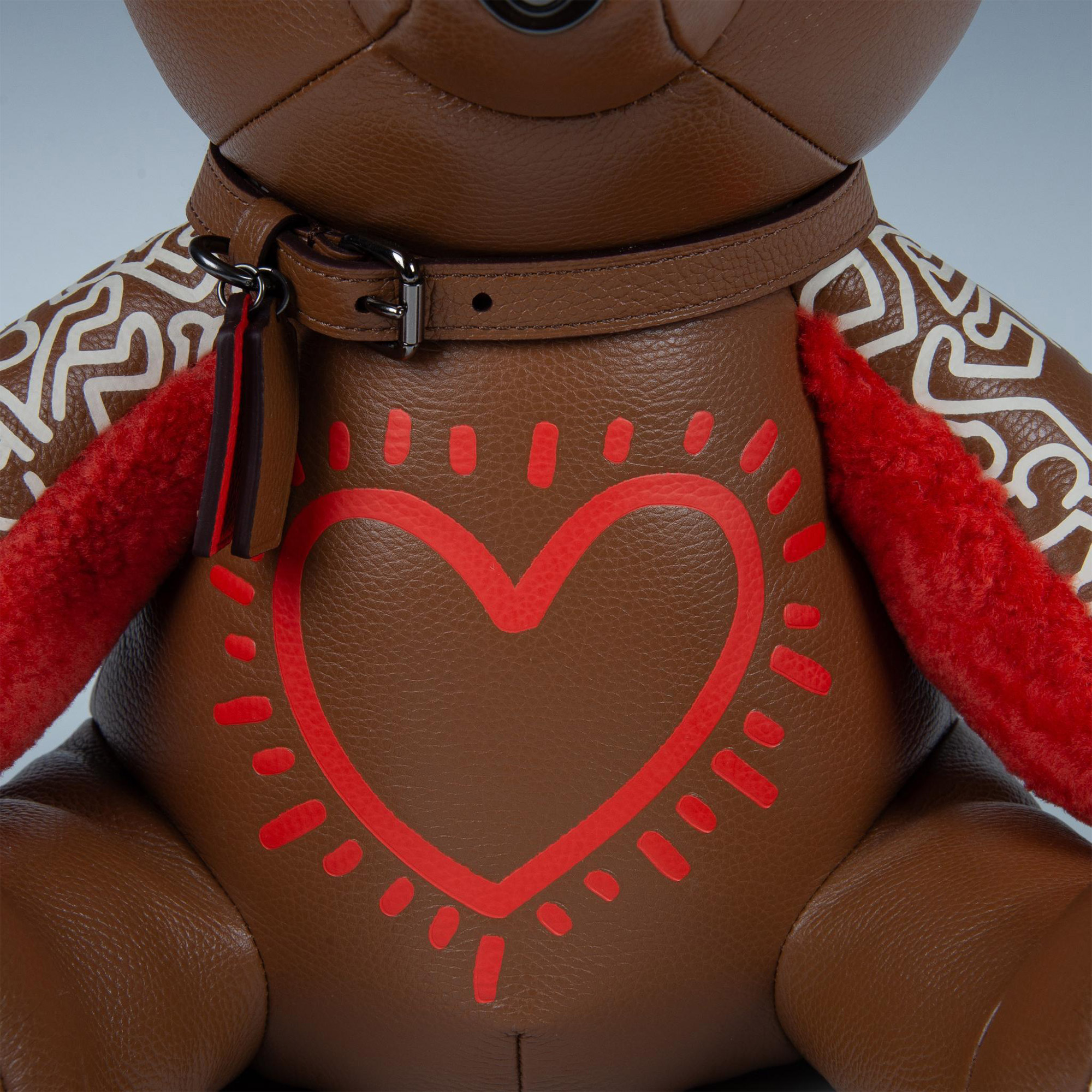 Coach Keith Haring Collaboration Plush Leather Teddy Bear - Image 3 of 9