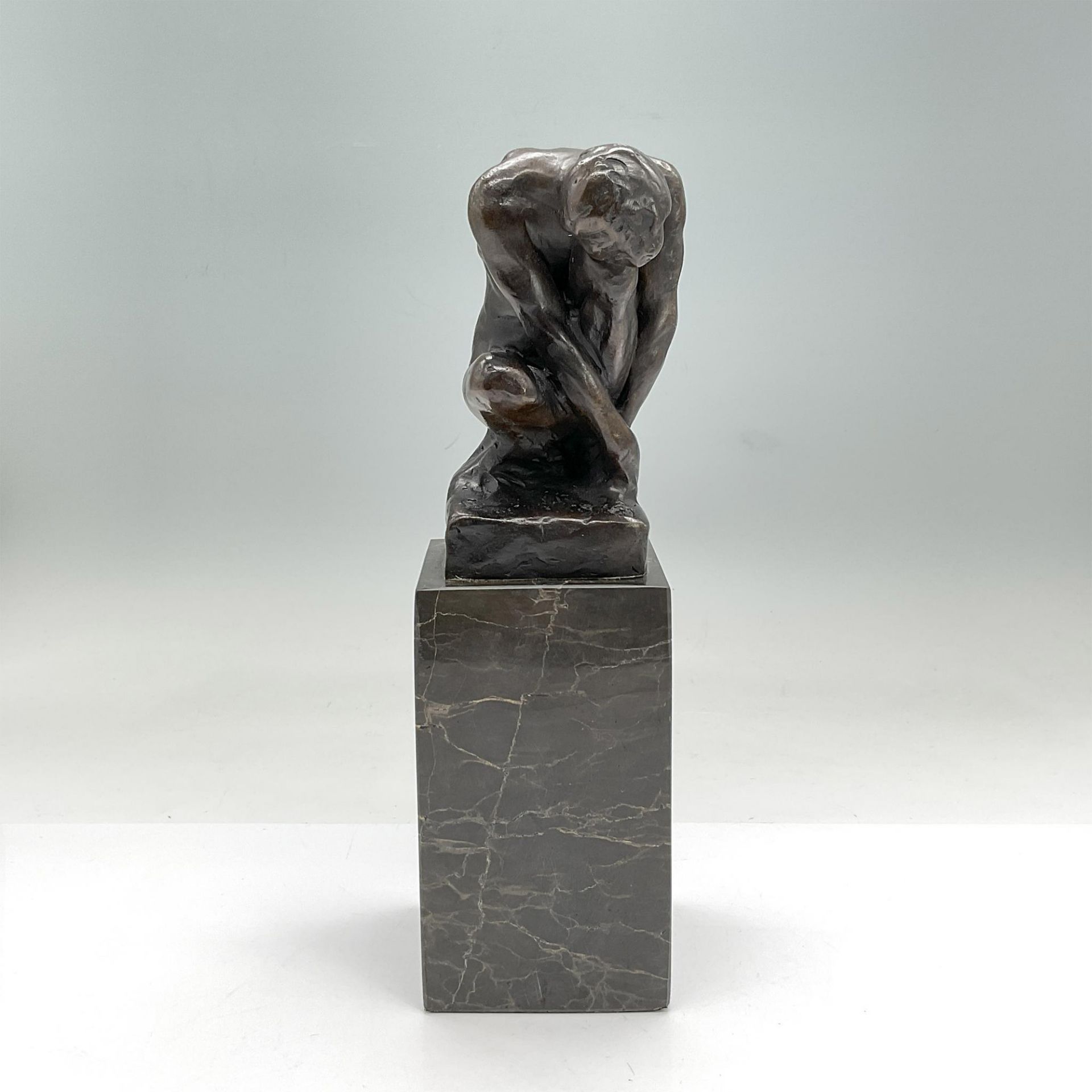 After Rodin Bronze Statuette, Contemplative Man - Image 2 of 5