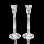 Pair of Vintage Glass Candlestick Holders