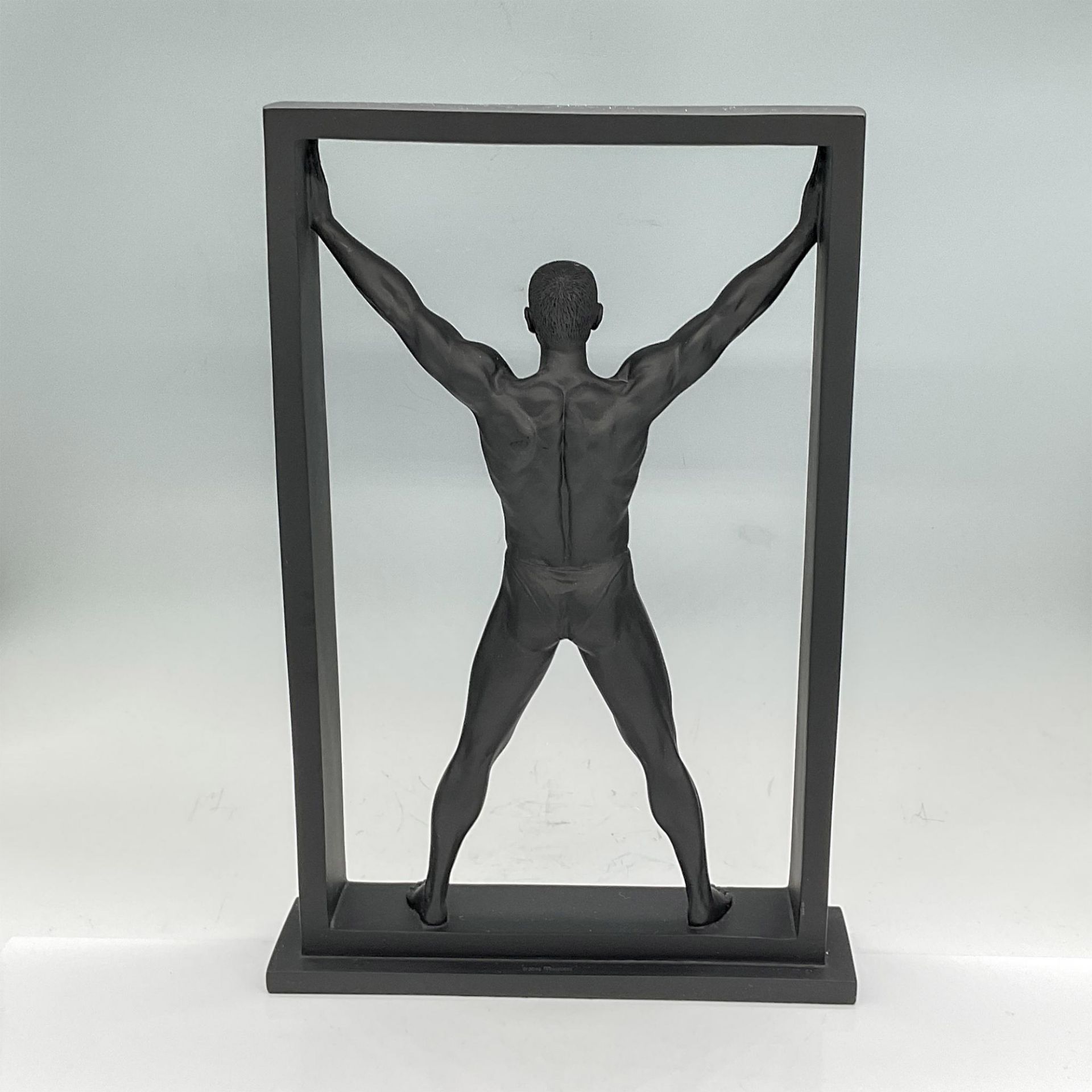 Resin Figure Statuette, Athletic Man In Frame - Bild 2 aus 3