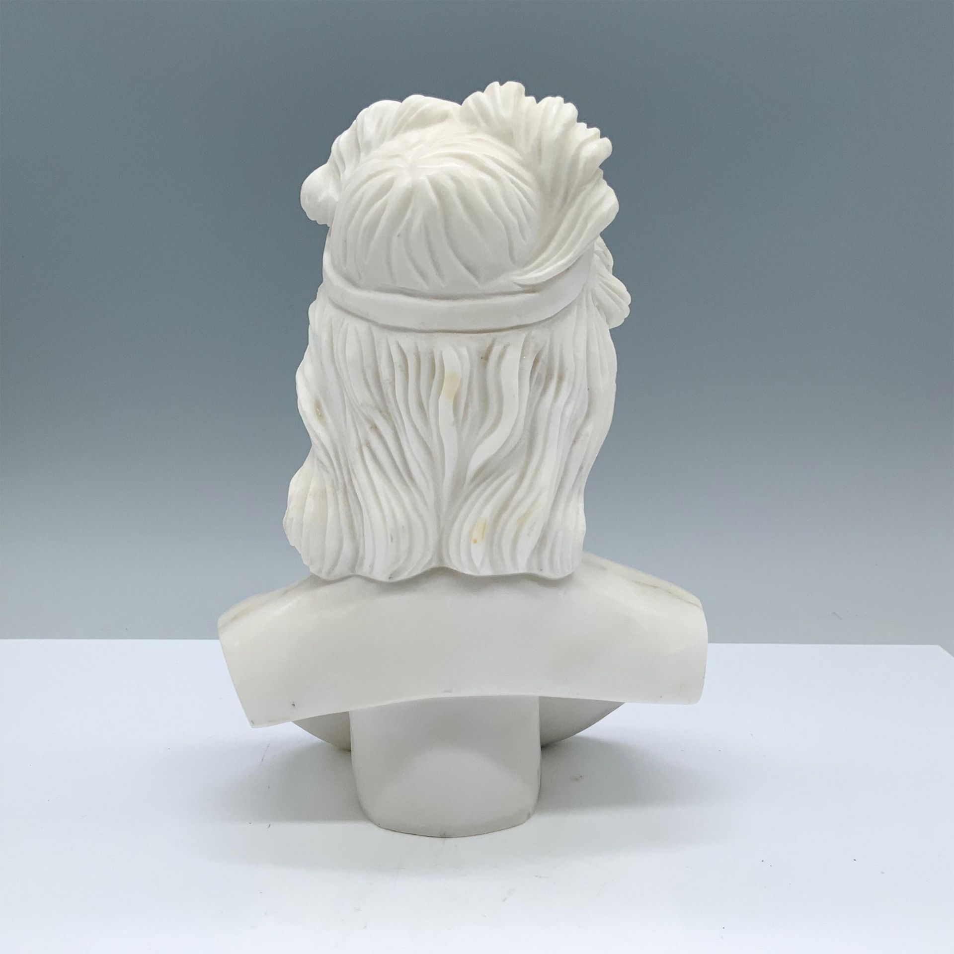 Classical Style Female White Marble Bust - Image 4 of 4