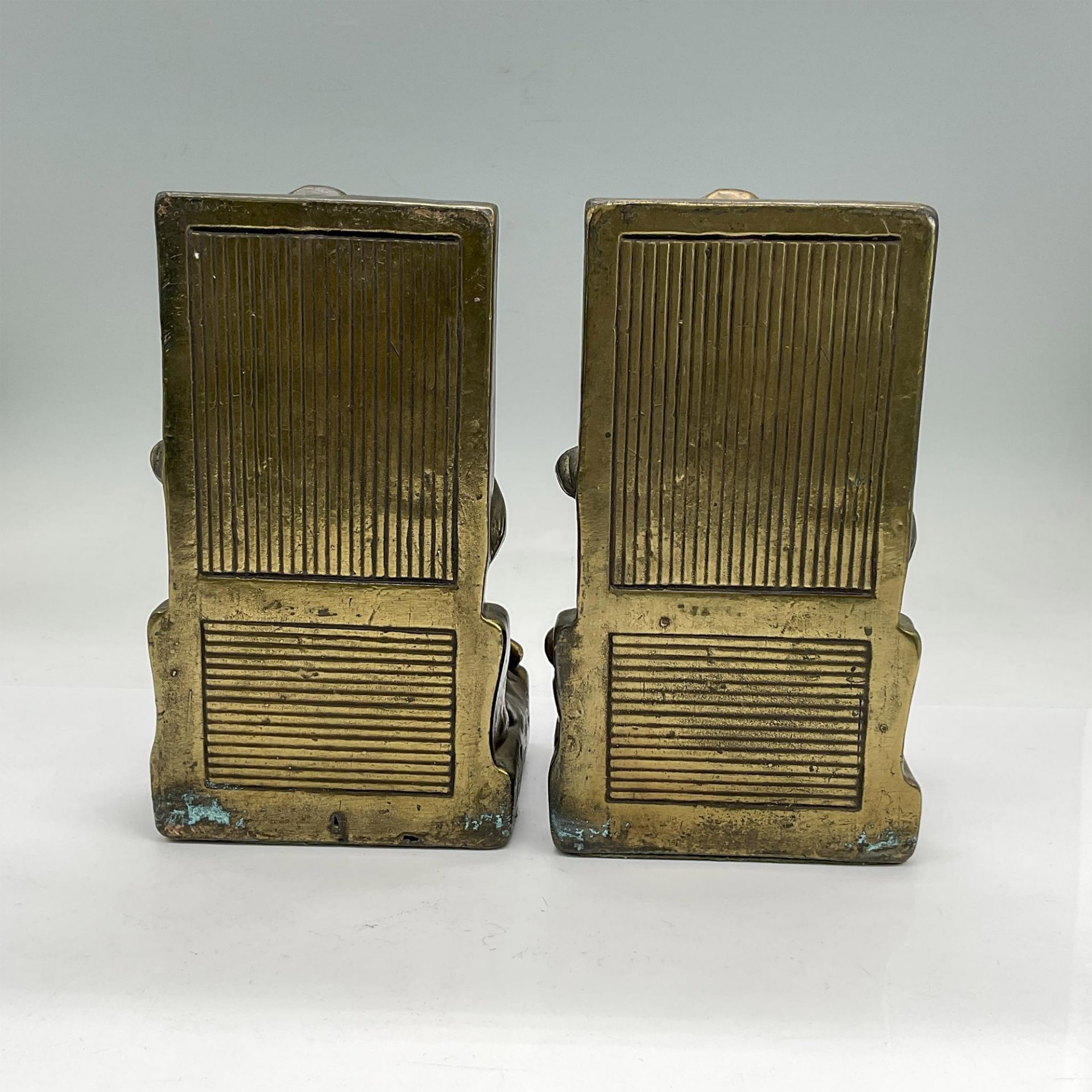 2pc Bronze Bookends, The Builder - Image 3 of 4