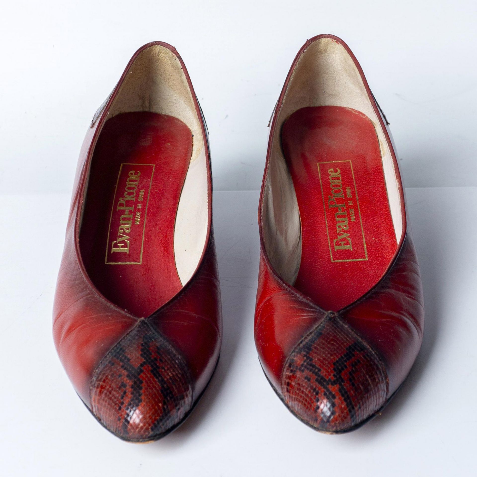 Handmade Evan-Picone Spain Red Leather Ladies Dress Shoes