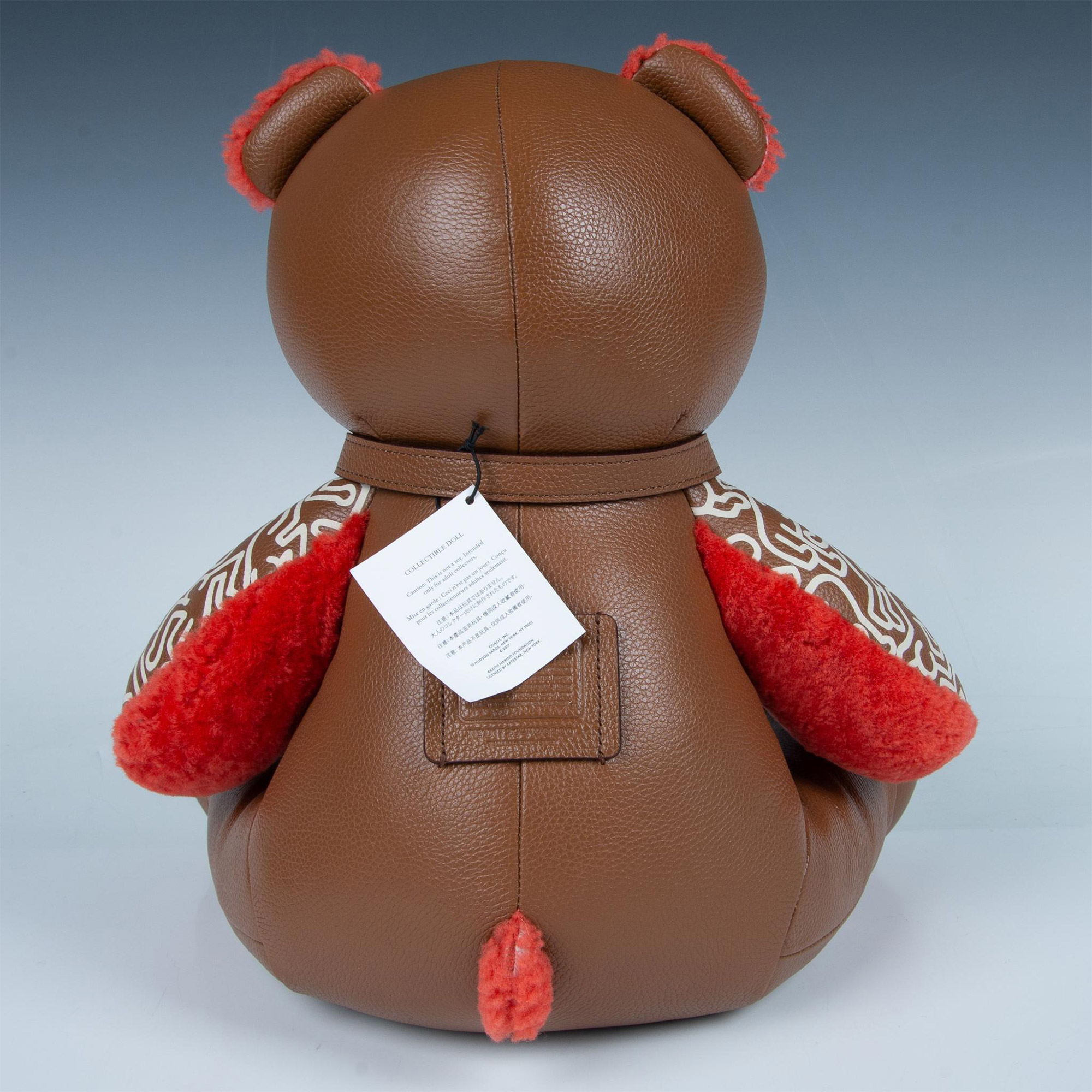 Coach Keith Haring Collaboration Plush Leather Teddy Bear - Image 6 of 9