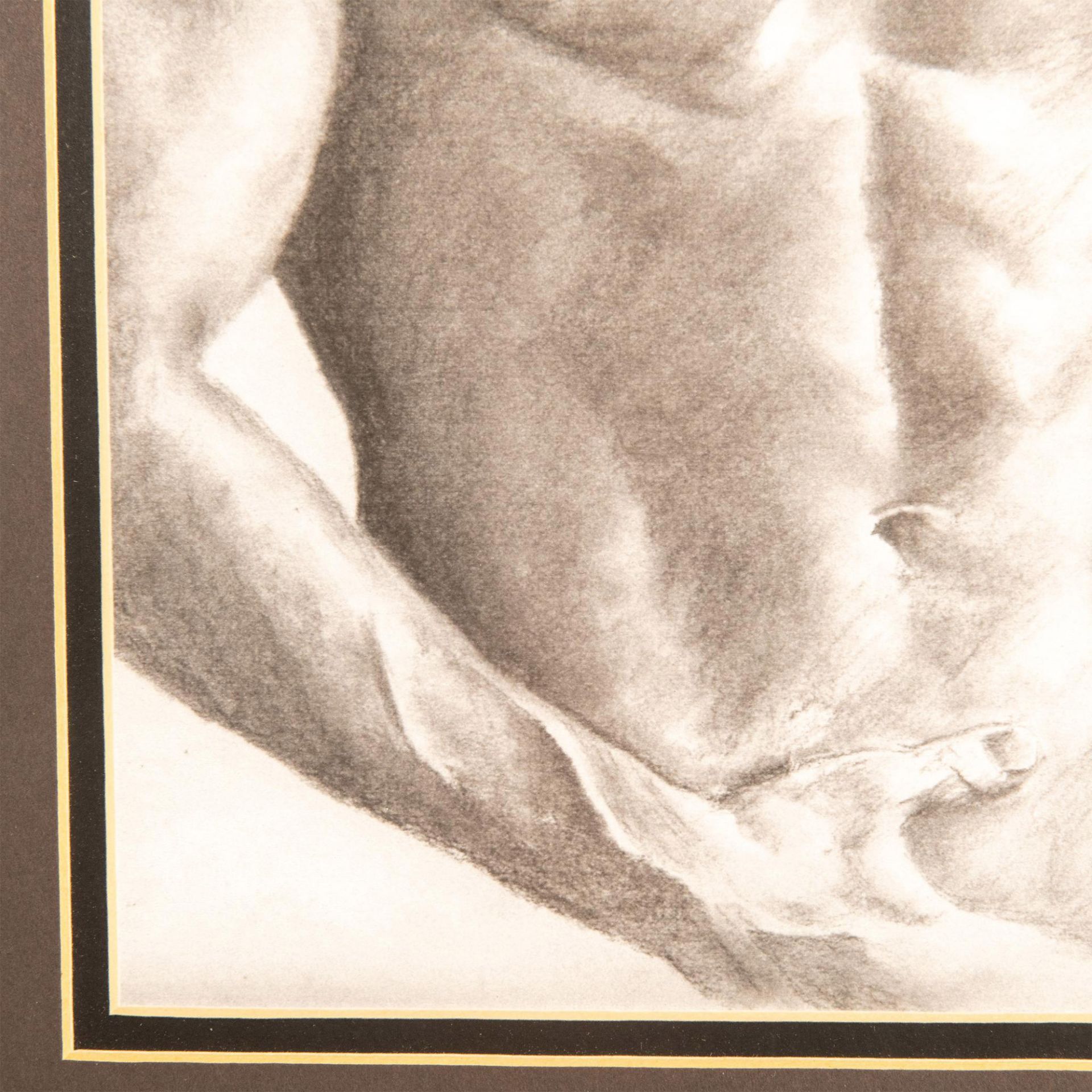 Original Drawing on Paper, Homoerotic Male Nude Torso Signed - Image 4 of 5