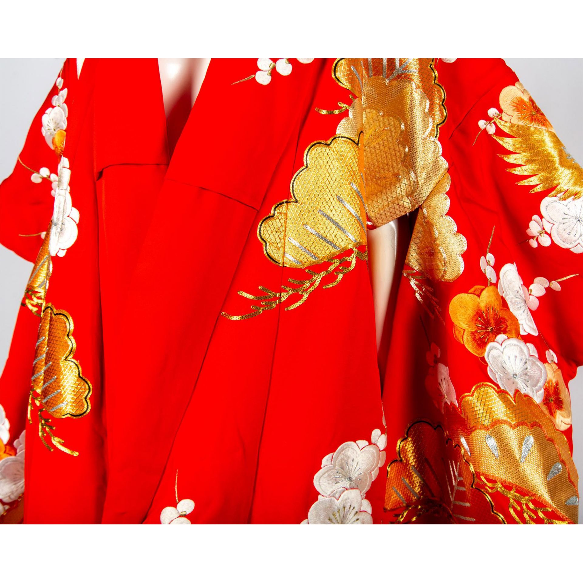 Vintage Japanese Red Kimono - Bild 2 aus 8