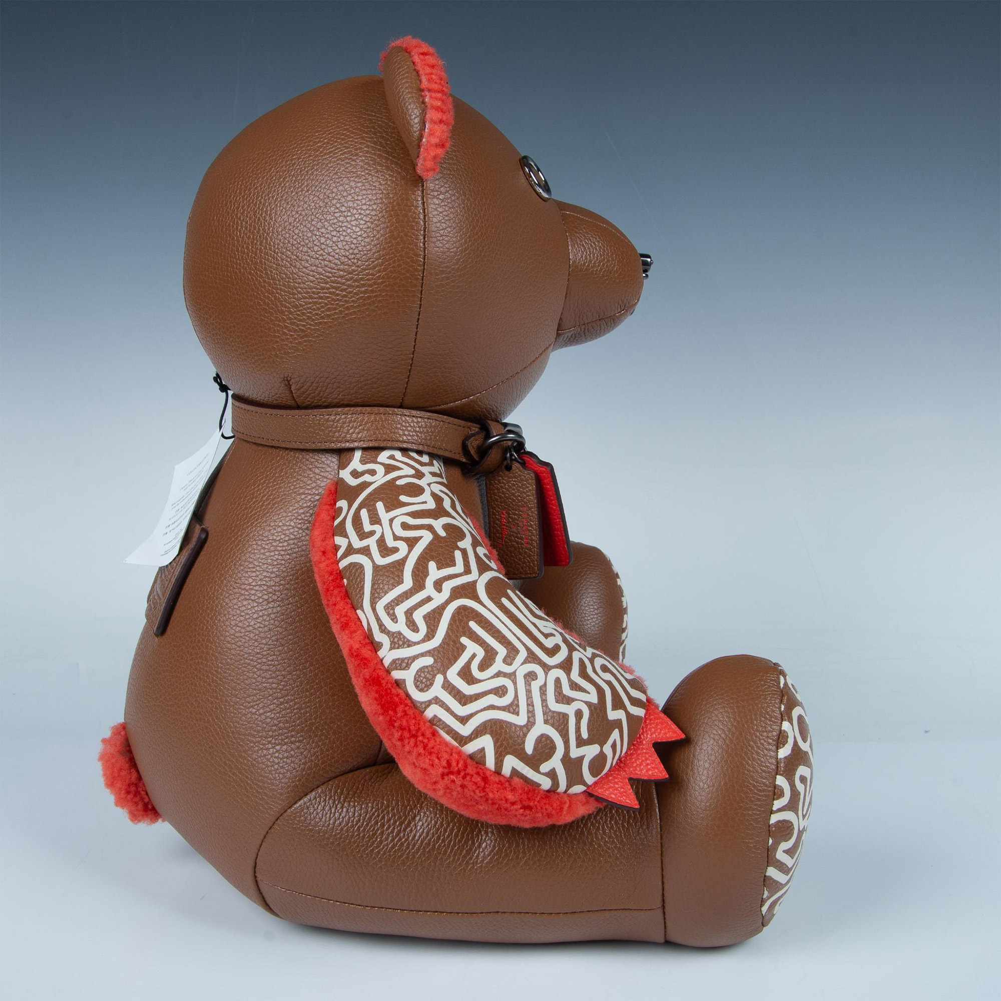 Coach Keith Haring Collaboration Plush Leather Teddy Bear - Image 5 of 9