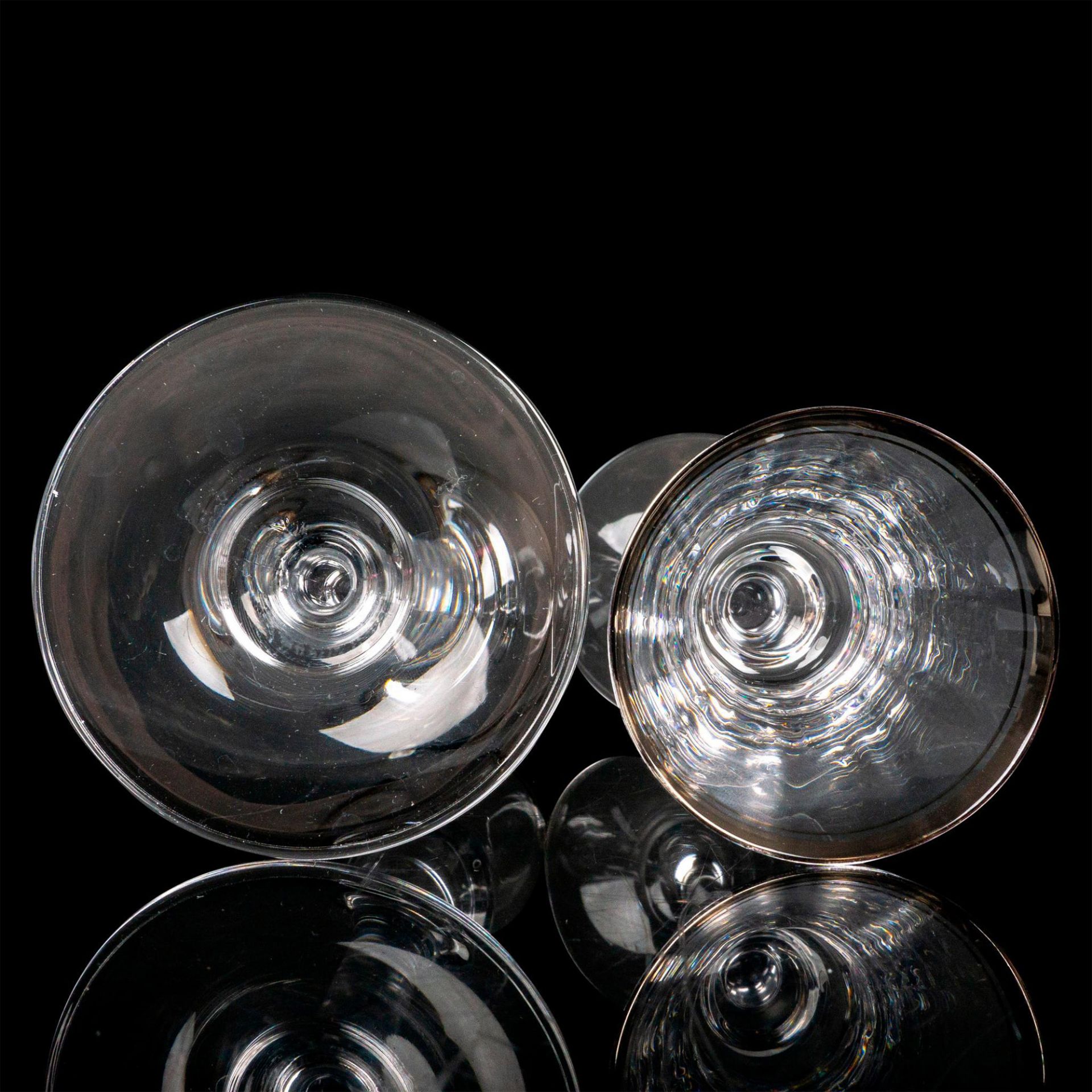 2pc Cordial Glasses, Silver Rims - Bild 2 aus 2