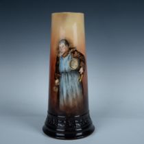 Antique Tall Hand Painted Pitcher, Monk Beer