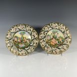 2pc L.B.S Italian Capodimonte Style Decorative Wall Plates