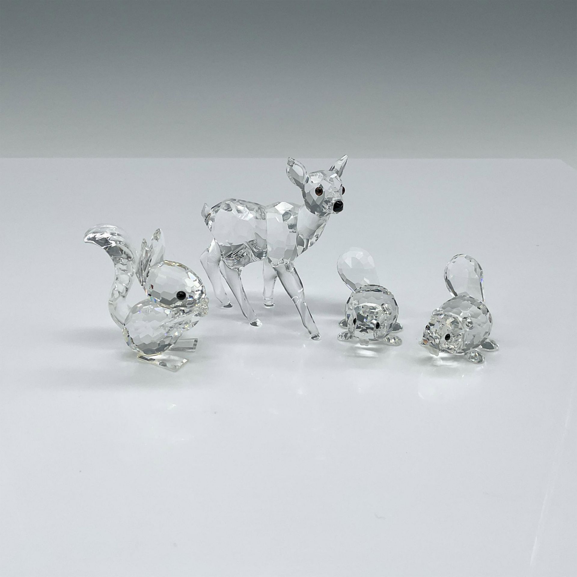 4pc Swarovski Crystal Figurines, Woodland Animals