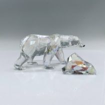 2pc Swarovski Crystal 2011 Figurine Siku Polar Bear + Plaque