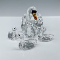 4pc Swarovski Crystal Figurines, Swan Family Jubilee Edition