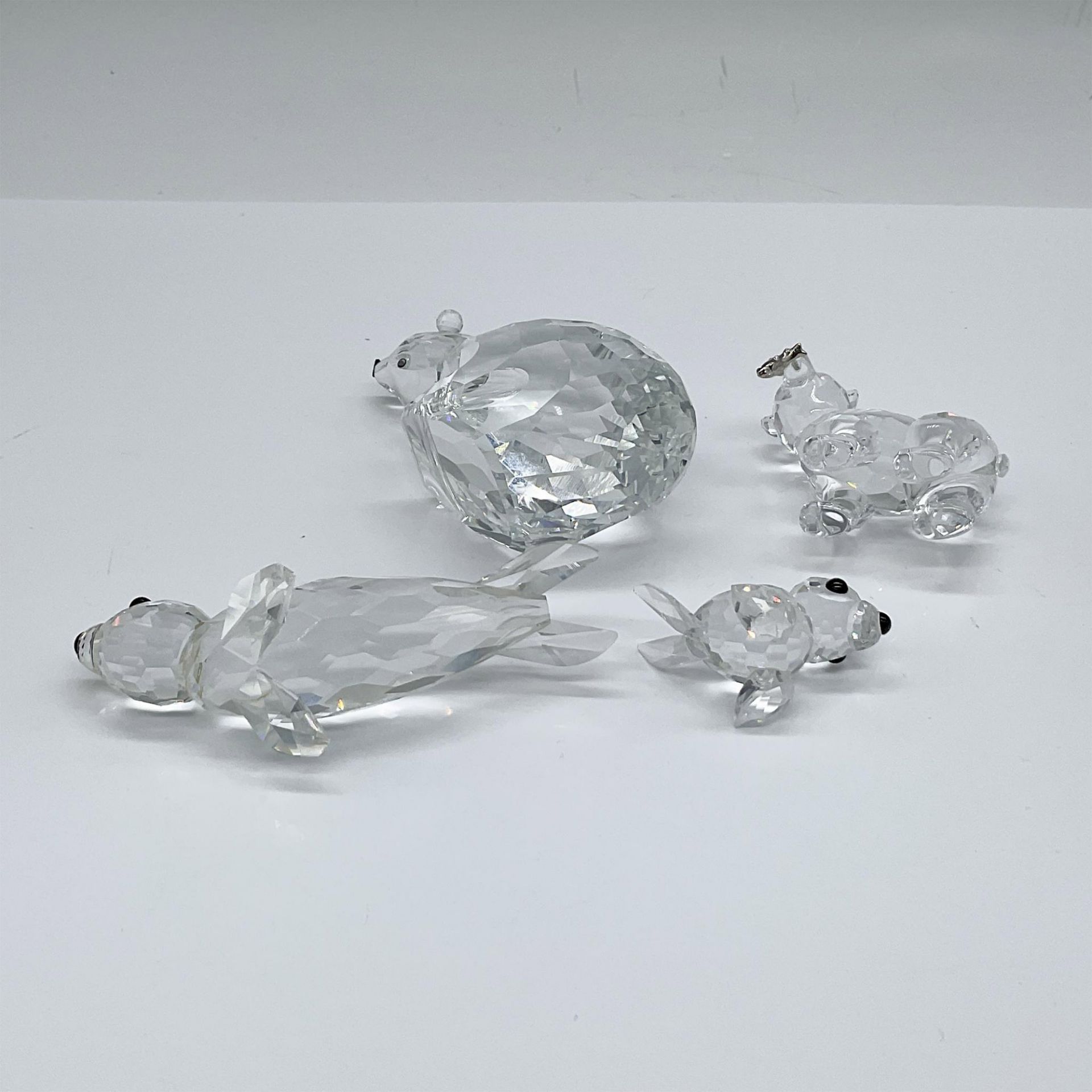 4pc Swarovski Crystal Bear and Seal Figurines - Bild 3 aus 3