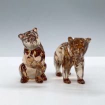 2pc Swarovski Crystal Figurines, Bear Cubs