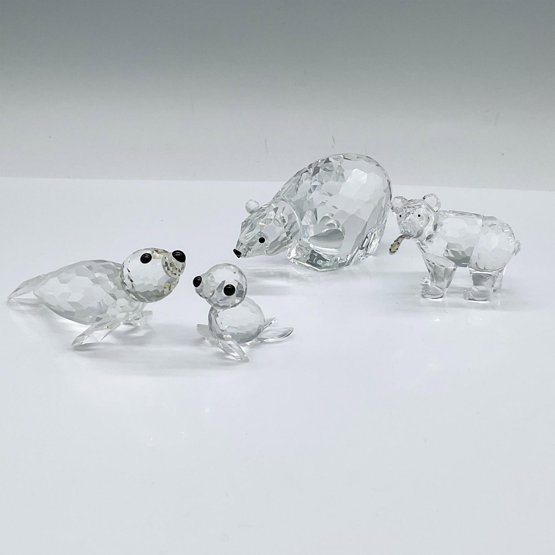 4pc Swarovski Crystal Bear and Seal Figurines