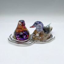 3pc Swarovski Crystal Figurines + Base, Mandarin Ducks