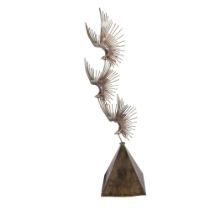 Curtis Jere, Mid-Century Bronze Sculpture, Birds in Flight