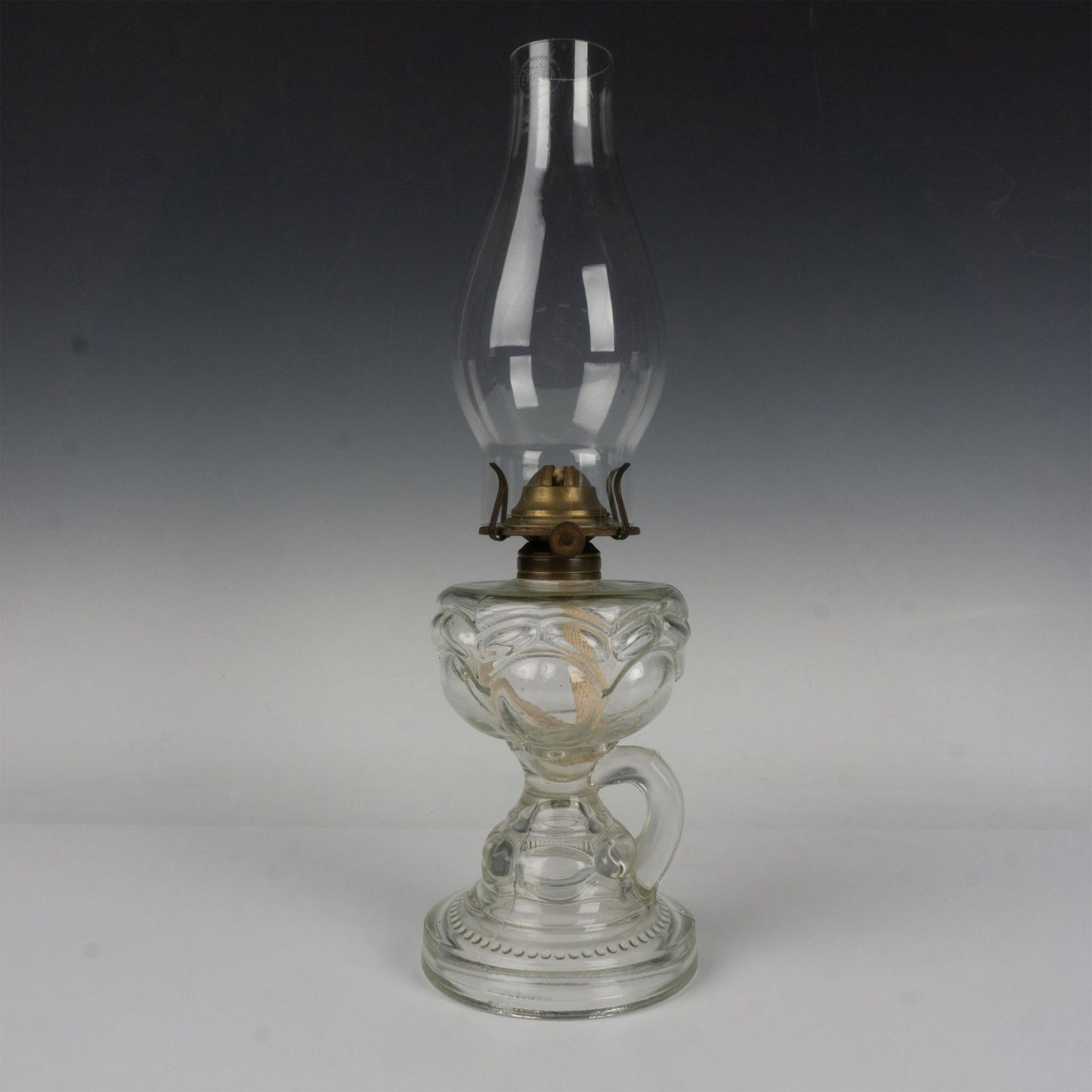 Vintage Pressed Pattern Glass Oil Lamp