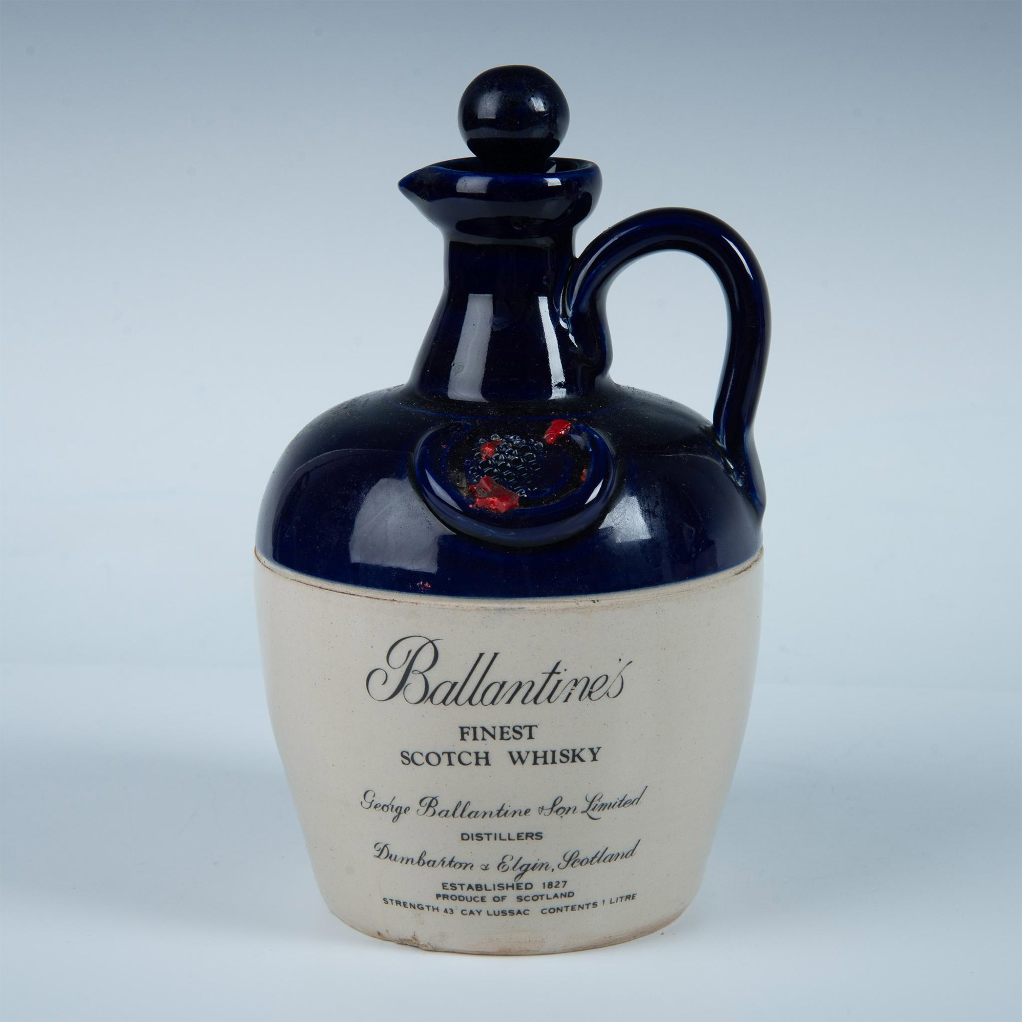 Vintage Ballantines' Stoneware Finest Scotch Whisky Jug