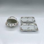 3pc Limoges Porcelain Ashtrays, Flowers