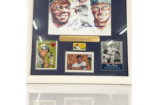 Framed Baseball Legends of New York Signed Illustration - Bild 4 aus 4