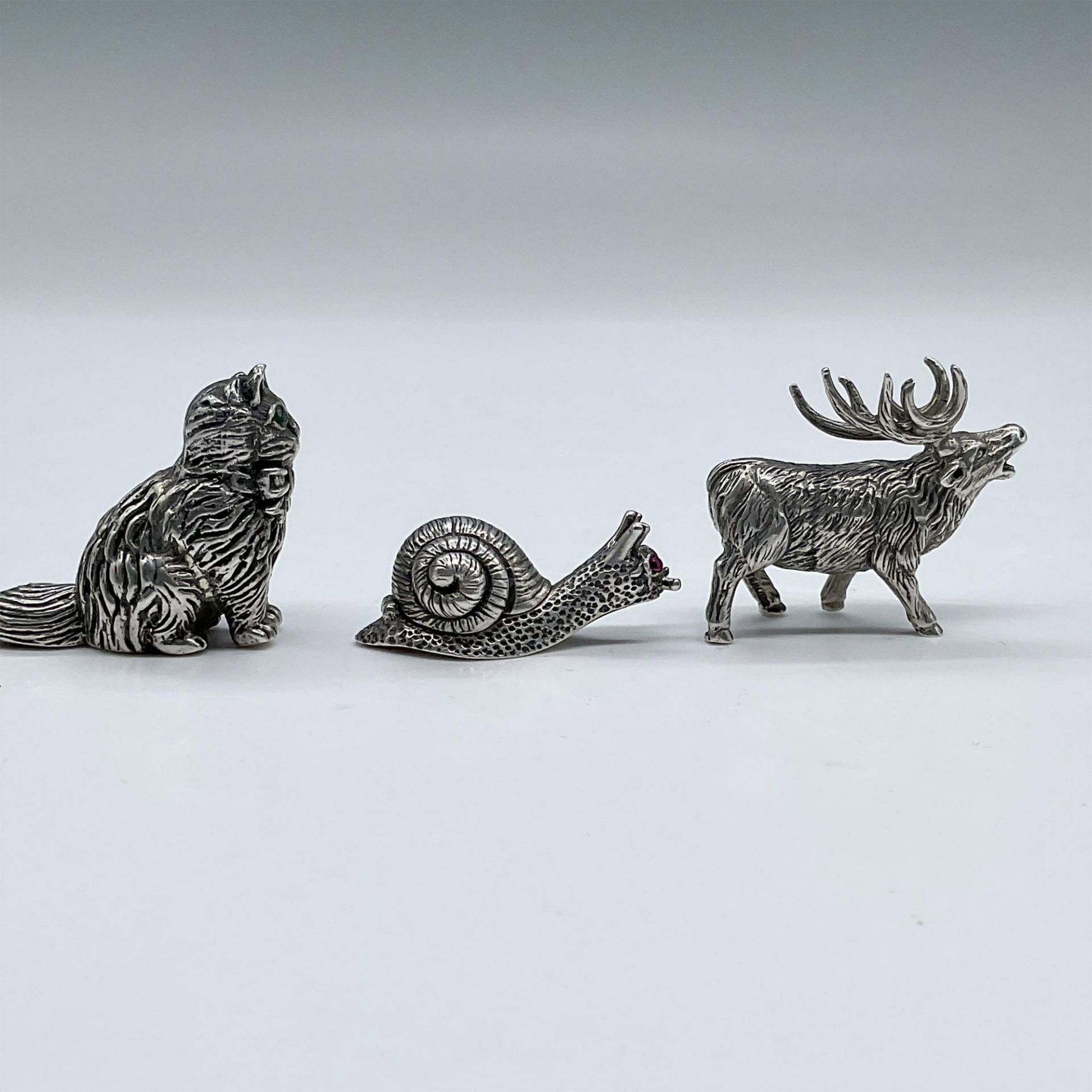 3pc Sterling Silver Miniature Animal Figurines - Bild 2 aus 4