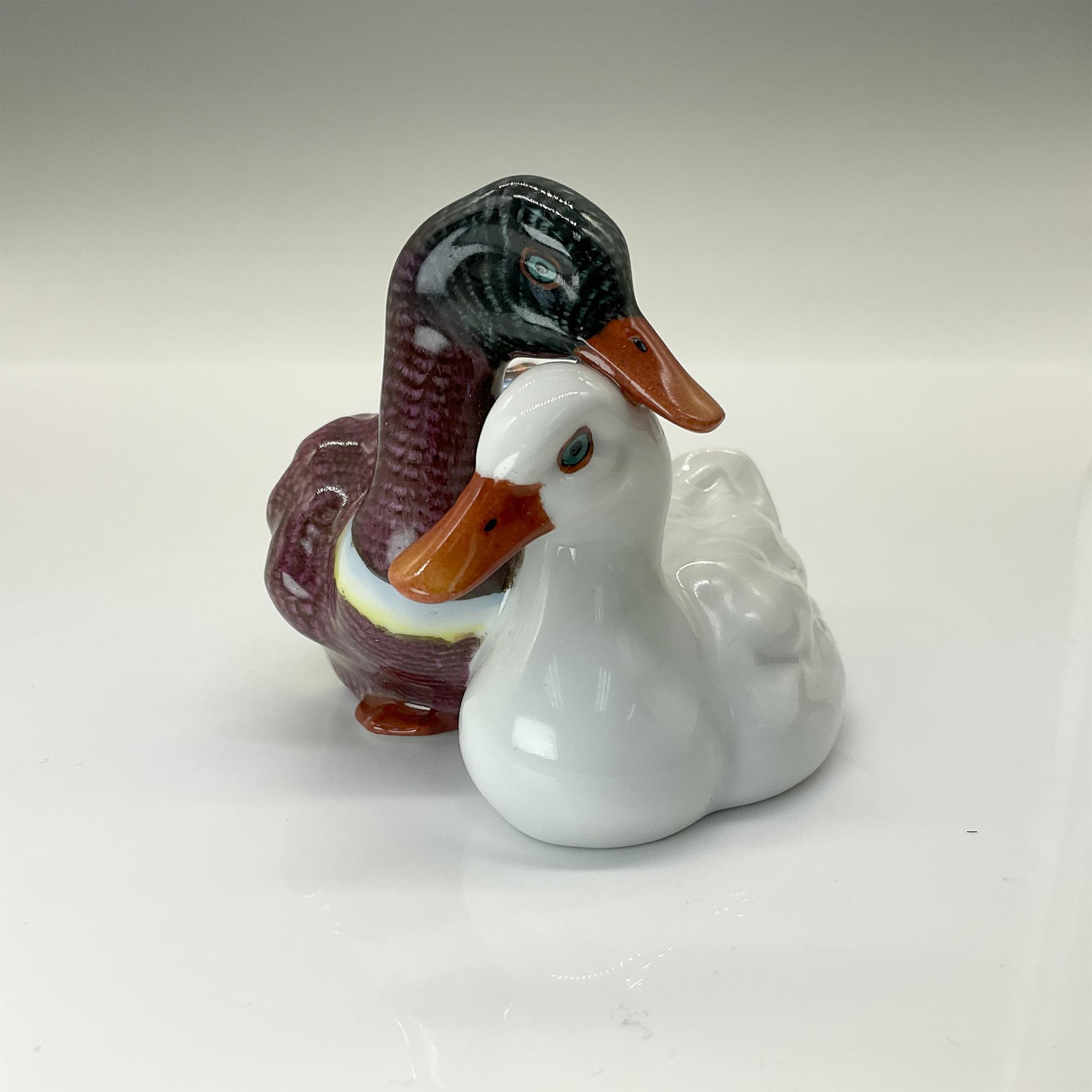 Herend Porcelain Figurine, Small Pair of Ducks