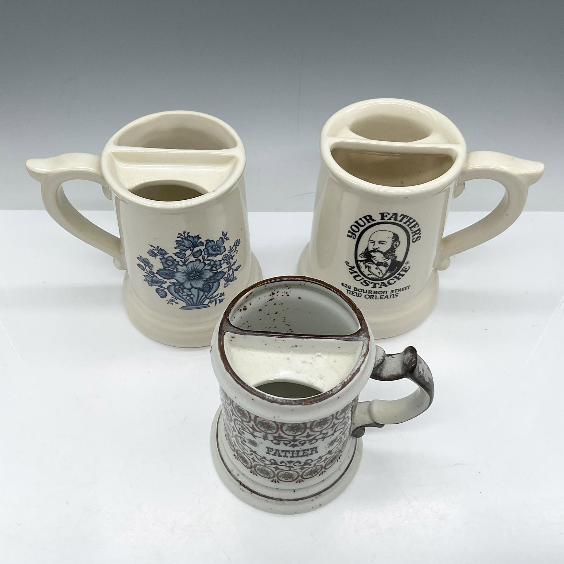 3pc Vintage McCoy Pottery Mustache Mugs - Bild 2 aus 4