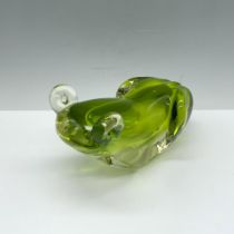 Vintage Green Art Glass Frog Figurine