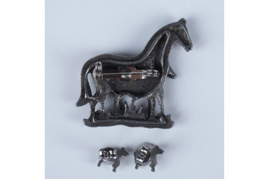 Pretty Horses Pewter Brooch and Earrings Set - Bild 3 aus 3