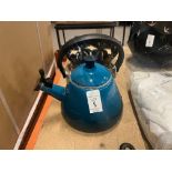 LE CREUSET BLUE WHISTLING KETTLE