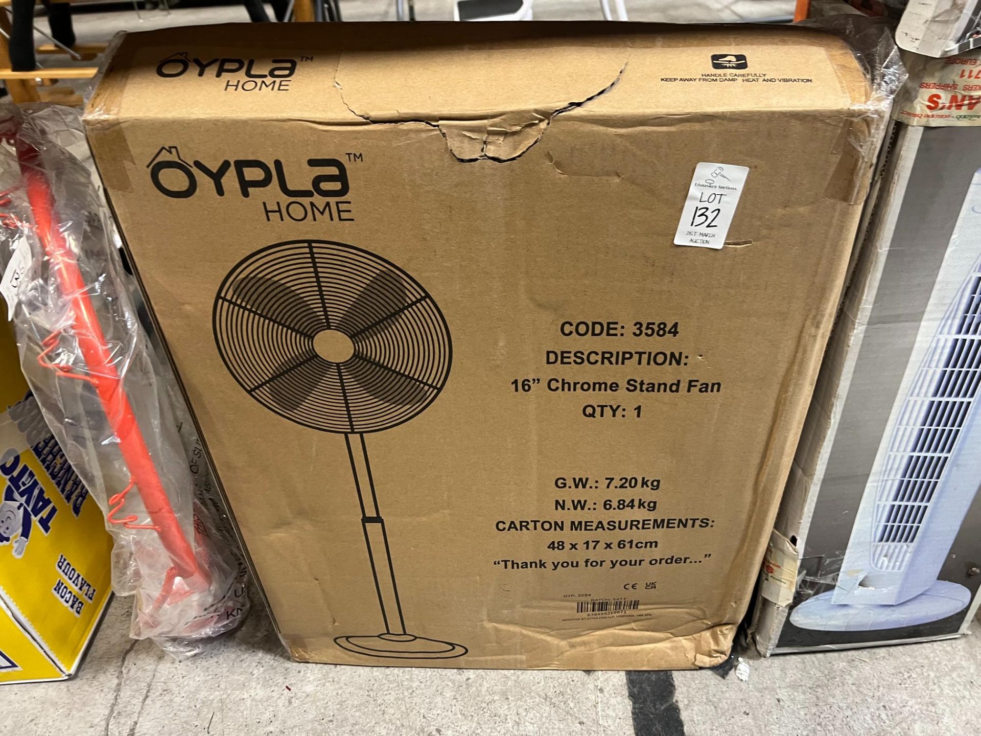 CHROME 16" STANDING FAN (NEW)