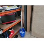 2 BLUE MOP BUCKETS WITH MOPS